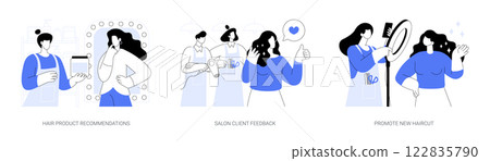 Beauty salon visit isolated cartoon vector illustrations se 122835790