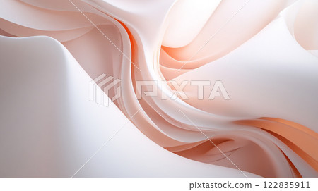 White and orange fabric with a wave pattern. The wave pattern is made up of many small lines White and orange fabric with a wave pattern. The wave pattern is made up of many small lines 122835911