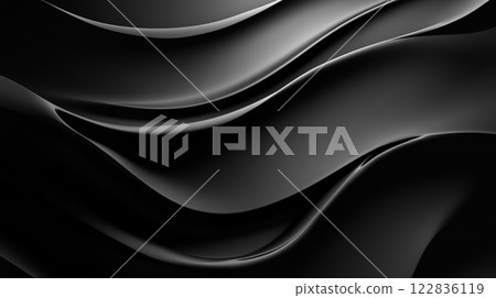 Black and white image of a wave with a black background. The image has a moody and mysterious feel to it Black and white image of a wave with a black background. The image has a moody and mysterious feel to it 122836119