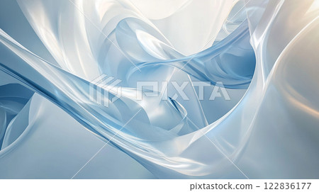 Blue and white abstract painting with a lot of movement. The painting is full of energy and seems to be in motion 122836177