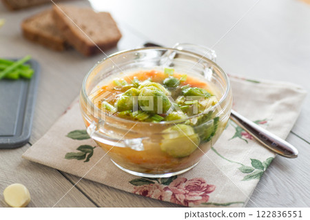Homemade Soup with Brussels Sprouts 122836551