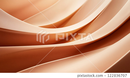 Long, curvy line of brown material. The texture of the material is rough and uneven, giving the impression of a natural, organic form. The color of the material is a warm, earthy brown 122836707