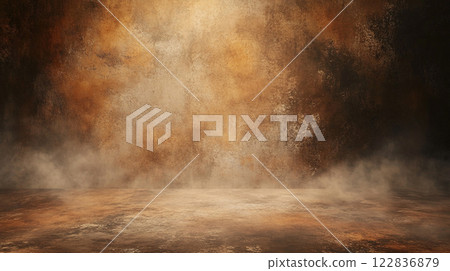 Large, empty room with a lot of dust and debris. The room is mostly empty, with only a few specks of dust visible. Scene is somewhat eerie and desolate, with the dust 122836879