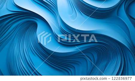 Blue wave with a lot of detail and a sense of movement. The blue color is vibrant and the waves are very detailed 122836977