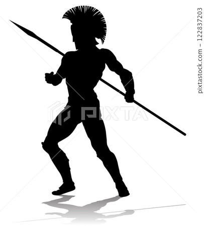 Spartan Silhouette Gladiator Trojan Greek Warrior 122837203