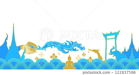 songkran thailand water festival flat illustration 122837586