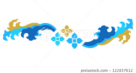 water splashing element thai art pattern vector illustration 122837612