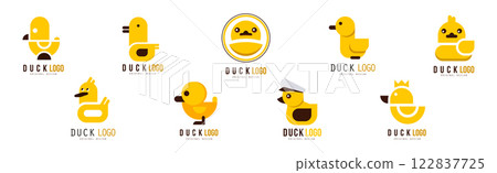 Yellow Rubber Duck Logo Design Template Vector Set Yellow Rubber Duck Logo Design Template Vector Set 122837725