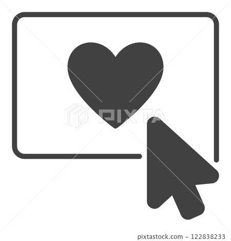 Mouse cursor with Heart vector icon Love design symbol Mouse cursor with Heart vector icon Love design symbol 122838233