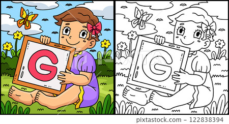 Baby Shower Baby Holding Letter C Illustration 122838394