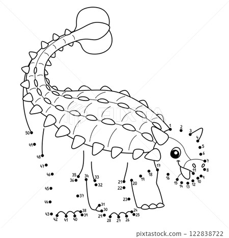 Dot to Dot Ankylosaurus Dinosaur Animal Isolated Dot to Dot Ankylosaurus Dinosaur Animal Isolated 122838722