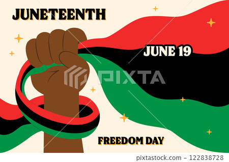 Juneteenth Freedom Day Poster Horizontal Banner  122838728