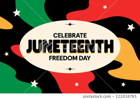Celebrate Juneteenth Poster Horizontal Banner Celebrate Juneteenth Poster Horizontal Banner 122838765