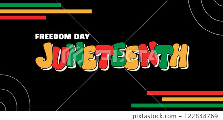 Juneteenth Freedom Day Poster Panoramic Banner 122838769