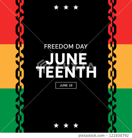 Freedom Day Juneteenth Poster Square Banner Freedom Day Juneteenth Poster Square Banner 122838792