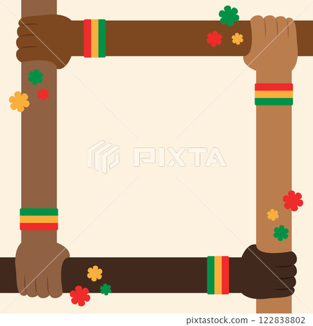 Juneteenth Poster Template Square Frame Background Juneteenth Poster Template Square Frame Background 122838802