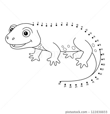 Dot to Dot Newt Animal Isolated Coloring Page Dot to Dot Newt Animal Isolated Coloring Page 122838833