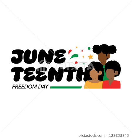 Juneteenth Typography Text Script White Background Juneteenth Typography Text Script White Background 122838843