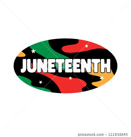 Juneteenth Typography Script Word White Background Juneteenth Typography Script Word White Background 122838845