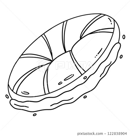 Inflatable Sledge Isolated Coloring Page for Kids 122838904