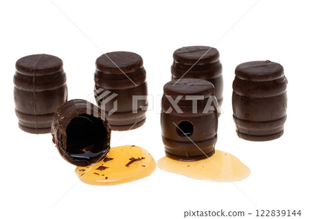 chocolate whiskey barrel isolated 122839144