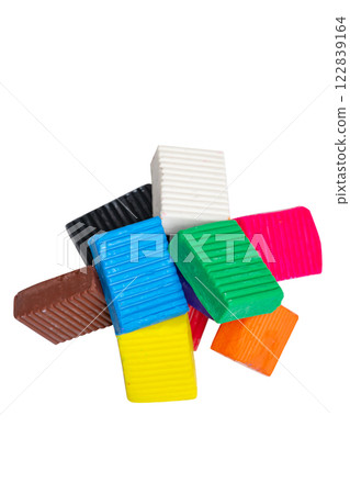 colored plasticine isolated 122839164