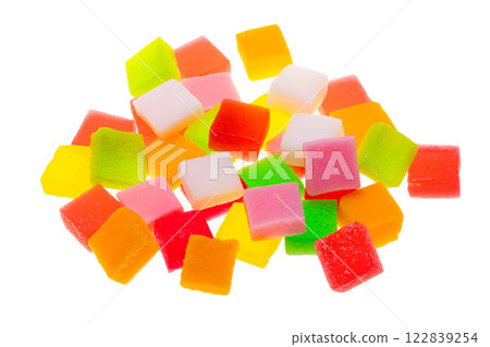 fruit marmalade cubes isolated fruit marmalade cubes isolated 122839254
