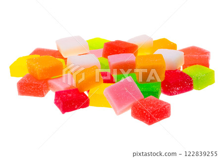 fruit marmalade cubes isolated fruit marmalade cubes isolated 122839255