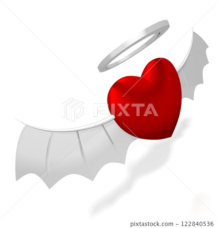 3D heart with wings - angel concept 122840536