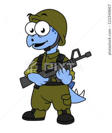 Illustration of a Stegosaurus soldier. Illustration of a Stegosaurus soldier. 122840667