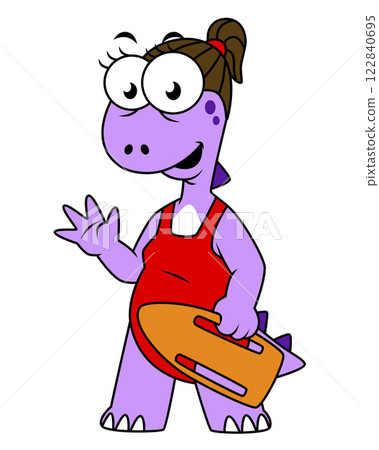 Illustration of a Tyrannosaurus Rex lifeguard. 122840695