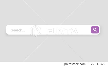 Browser search bar. Web page internet browser button, search box template. Internet search system. Simple element of user interface design. Vector illustration Browser search bar. Web page internet browser button, search box template. Internet search system. Simple element of user interface design. Vector illustration 122841322