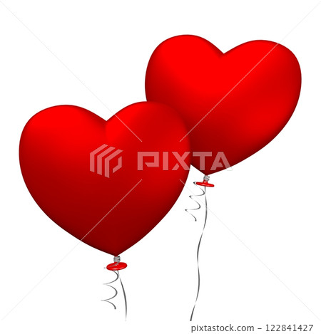 Two balloon hearts isolated on white background 122841427