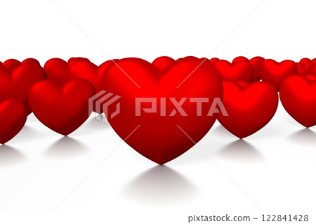 Many heart shapes isolated on white background 122841428