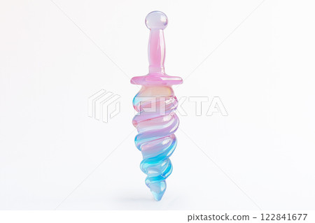 Transparent accessory on white background with playful aesthetic 122841677