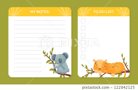 Empty Card with Tropical Animal and Wild African Fauna Vector Template Empty Card with Tropical Animal and Wild African Fauna Vector Template 122842125