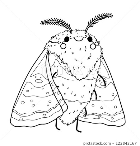 coloring book for children. cute moth. vector illustration in sketch style coloring book for children. cute moth. vector illustration in sketch style 122842167