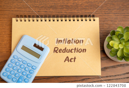 Inflation Reduction Act IRA. Lowering inflation by reducing the federal deficit, lowering prescription drug costs, promoting clean energy investments. Business and finance concept 122843708