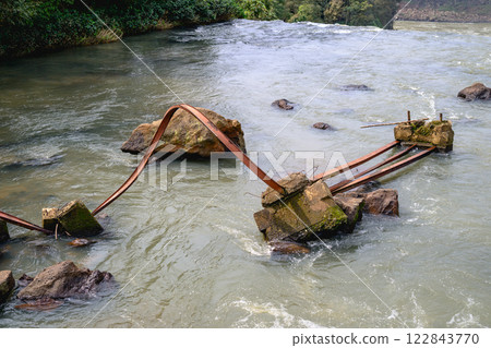 Iguazu waterfalls in overcast weather 122843770