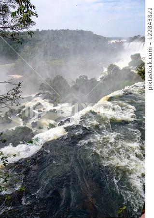 Iguazu waterfalls in overcast weather Iguazu waterfalls in overcast weather 122843822