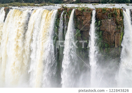 Iguazu waterfalls in overcast weather Iguazu waterfalls in overcast weather 122843826