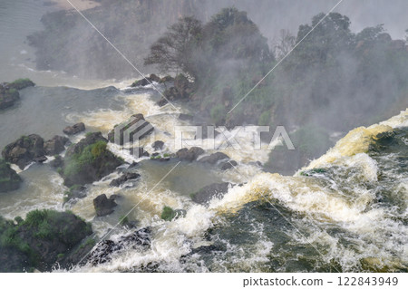 Iguazu waterfalls in overcast weather 122843949