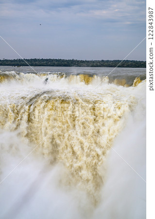 Iguazu waterfalls in overcast weather 122843987