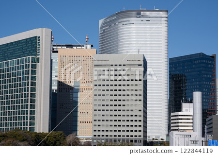 Scenery of high-rise buildings around Shiodome 122844119