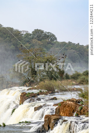 Iguazu waterfalls in overcast weather Iguazu waterfalls in overcast weather 122844211