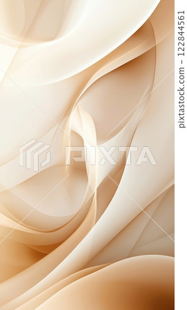 Soft beige waves of fabric create a serene and elegant backdrop for any creative project or artistic display 122844561