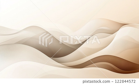Abstract waves of soft beige and brown creating a soothing landscape with gentle curves and gradients 122844572