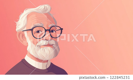George soros portrait looking smart on pink background George soros portrait looking smart on pink background 122845231