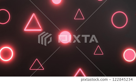 Glowing neon shapes on dark background Glowing neon shapes on dark background 122845234