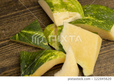 the wet thick and tough pumpkin peel is green the wet thick and tough pumpkin peel is green 122845620